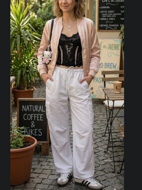 Urban Outfitters White Cargo Pants